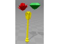 Princess Scepter w/ interchangable caps (Rose and Emerald) by BlkWolf