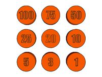 Circle Token Score Points - Numbers - For Prototypes by bluegeargames