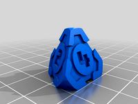 D4 Futuristic Pyramid Gears Dice - Single-Numbers by bluegeargames