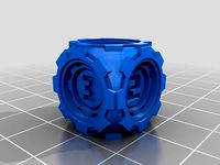D6 Futuristic Rounded Inner Gears Dice - Numbers by bluegeargames