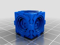 D6 Futuristic Square Inner Gears Dice - Numbers by bluegeargames