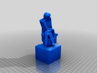 Cubistic statue of Aleksis Kivi by firebirdman