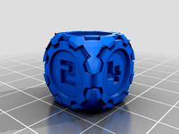 D6 Futuristic Rounded Gears Dice - Numbers by bluegeargames