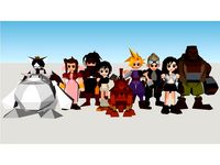 Final Fantasy VII - All charachters - Low poly by Cestymour