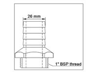 1" BSP to 25 mm barb adapter by Dumnac