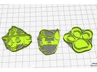 Paw Patrol cookie cutters/ cortantes Patrulla Canina by soyen3d