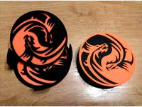 Dragon yinyan coasters and holder by GummiBear