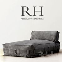 RH / CARGO LOUNGE ARMLESS CHAISE