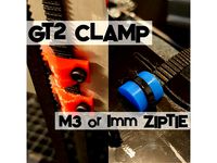 GT2 Belt Clamp - Zip Tie or M3 Screw by trg3dp