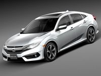 Honda Civic Sedan EX 2016 3D Model