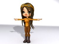 Cartoon Girl 3D Model