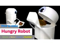 [How to make] Hungry Robot (Eat everything) using Arduino Servo Sensor 3d printer project by EunchanPark