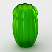 Decorative matte glass vase in green tones 3D Model