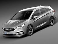 Opel Astra Sports Tourer 2016 3D Model