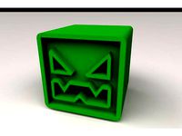 Geometry Dash inspired 20mm calibration cube by Pixelvalve