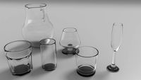Download free Glasses cups and jugs Collection Nb1 3D Model