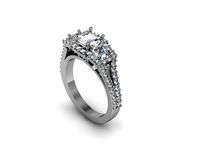 Pave Side Stone Wedding Ring 3D Model