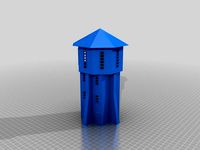 Old style brick water tower - HO scale (1:87) by Ivailo