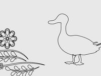 Rabbit, Duck, and flowers for eggbot by aevictory