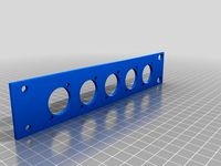 Half Wide 1U Patch Panel for 5 Neutrik D-Type Connectors by greenedge