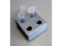 Small rack for 1.5 mL eppendorf, e-cup, microreaction, microcentrifuge test tubes by rhonan