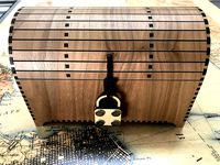 Treasure Chest with Hasp and dummy padlock - for Glowforge by jbv