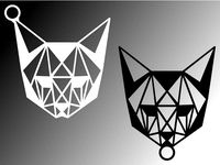 Low-poly styled cat keychain by Mosomate