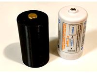 Single AA-cell to D-cell battery adapter by bendrexl