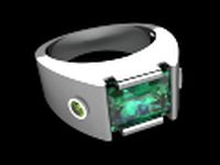 Emerald octagon ring 3D Model