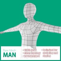 Man Base Mesh 3D Model