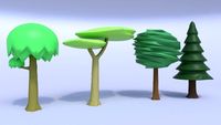 Toon Tree Pack 3D Model