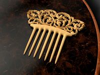 Floral swirls hair comb 3D Model