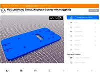 Basic DIYRobocar Donkey mounting plate by DOugL