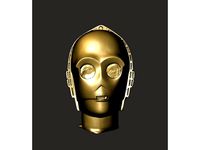 C-3PO Head - High Res - Hollow by Sean_Burgess