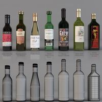 Bottle with wine 3D Model