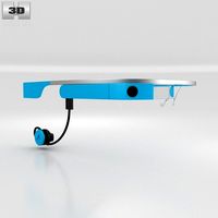 Google Glass with Mono Earbud Sky 3D Model