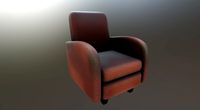 Leather Chair worn 3D Model