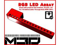 16-Hole 5mm RGB LED Array Base (For Arduino, NeoPixel, etc) by Madyn3D-CNC_LLC