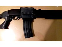 Airsoft Shotgun to M4 magazine adapter by Dwarren