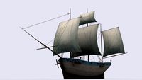 Small sailing ship 3D Model