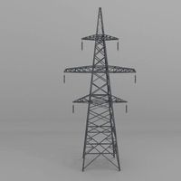 Column Power Lines 3D Model