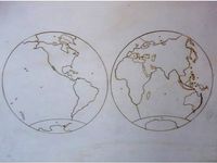 Montessori hemisferic oceans puzzle map for laser cutting by atamblay