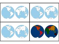 Montessori hemisferic continent map, map of the world for lasercut by atamblay