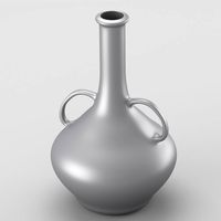 Decorative shiny silver jar with two handles 3D Model