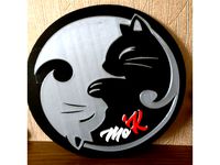 Cat yang Wall Art by b3dmaker