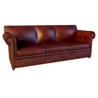 Sofa leather classic red 3D Model