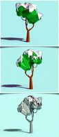 Low Poly Snowy Tree 02