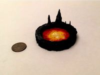 Miniature Magma Pool with Stalagmites by melabam