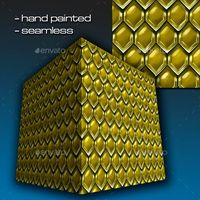 Seamless Hand Painted Golden Dwarven Scale Mail 1