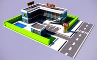 Low Poly Hotel (Ready to Render)
